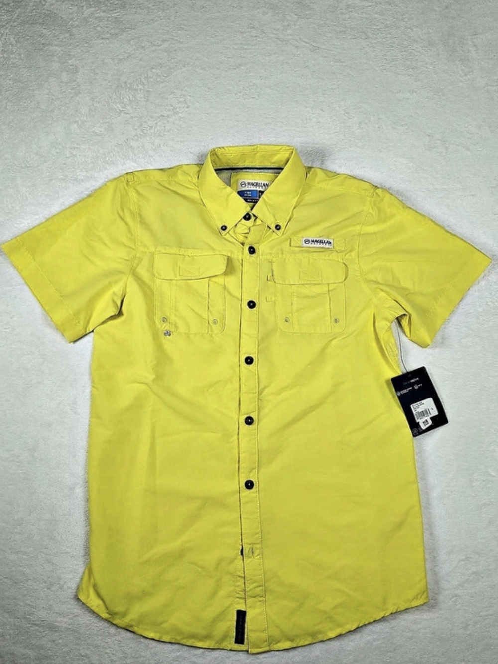 Magellan Outdoors Boys Large 14-16 Gear Relaxed Fit Yellow Short Sleeve Shirt